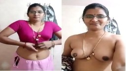 Telugu Wife Removing Saree And Blouse Boob Show