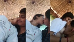 Desi lover outdoor Boobs sucking and smooching